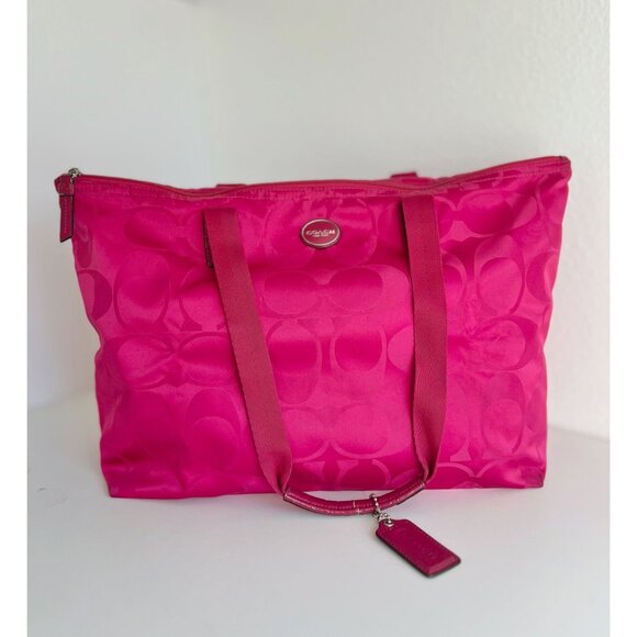Coach Getaway Signature Nylon Packable Weekender Bag in Pink Set - Picture 1 of 15